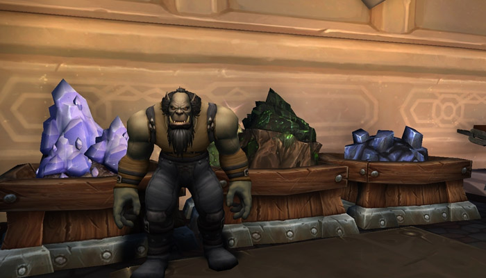 A mining orc in WoW the Wrath of the Lich King