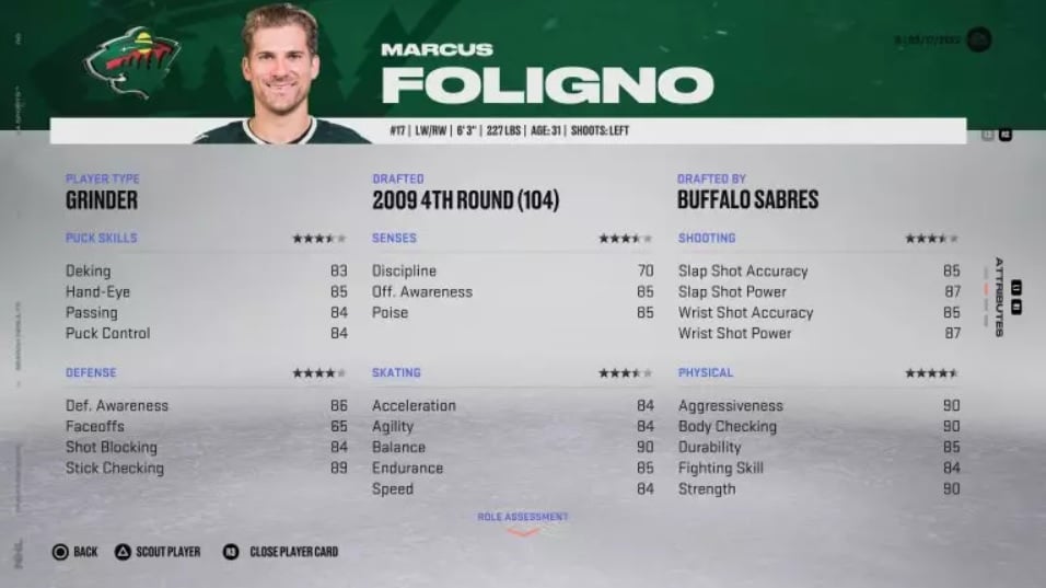 NHL 23 Marcus Foligno
