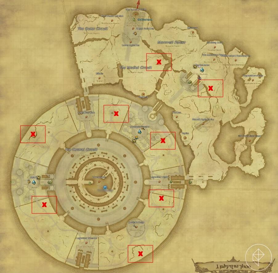 Final Fantasy XIV: Endwalker LABRYNTHOS Treasure Map Locations