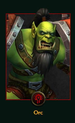 An orc in the official site of World of Warcraft