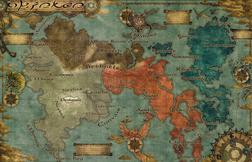 This is a detailed image of Vanadiel Map Final Fantasy XI