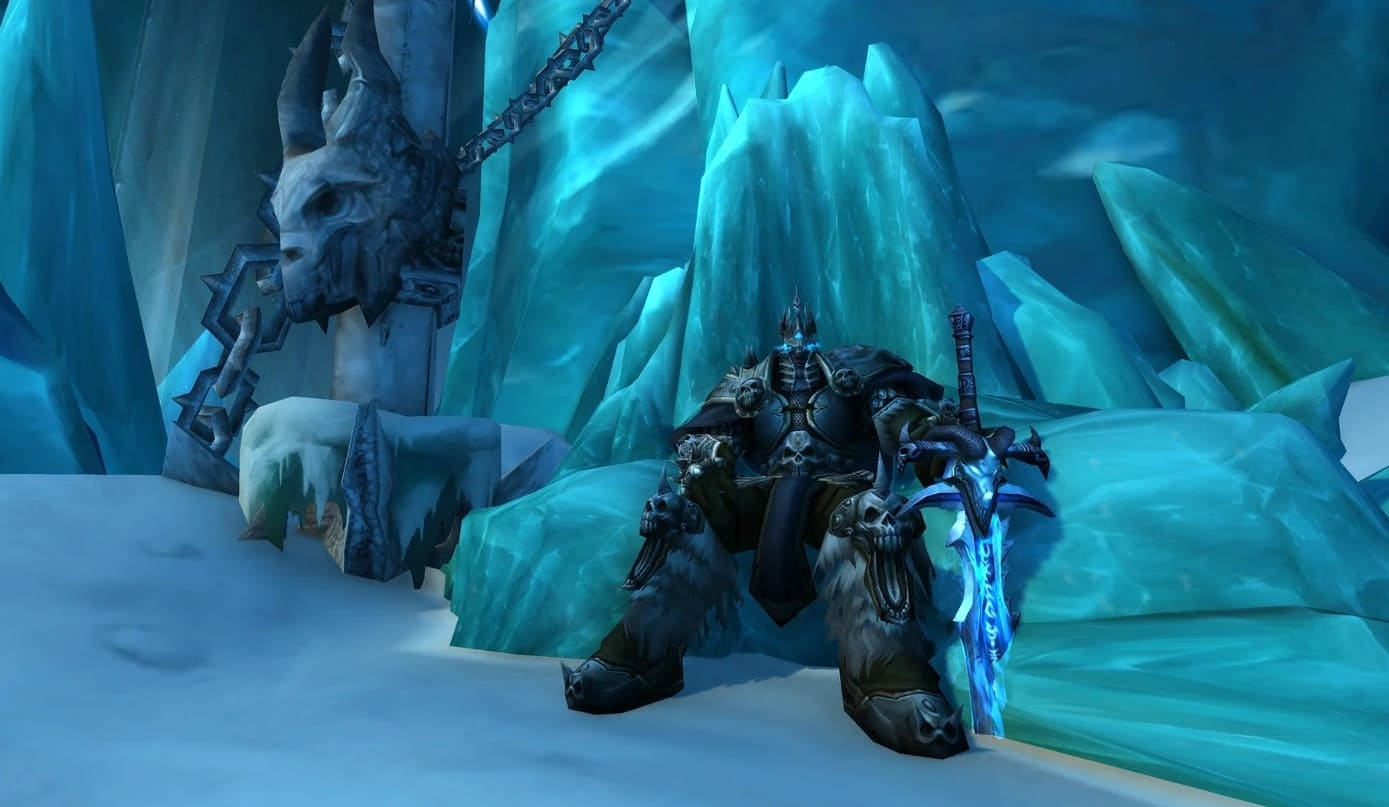 Lich King sitting on the throne