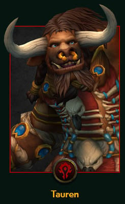 A Tauren in the official site of World of Warcraft