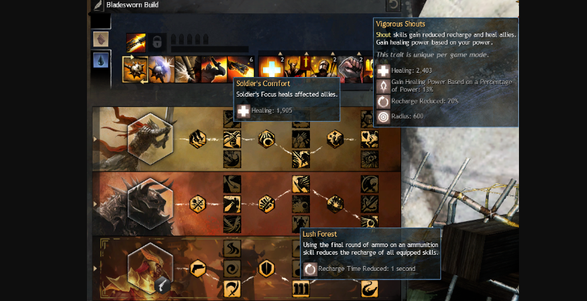 This image shows the Bladesworn Build in Guild Wars 2