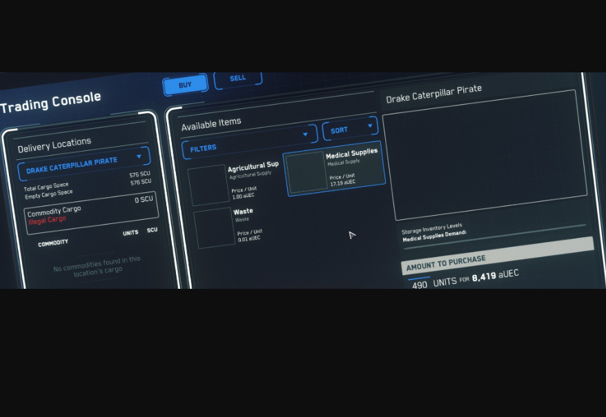 Selling the resources obtained through Mining in Star Citizen 3.18