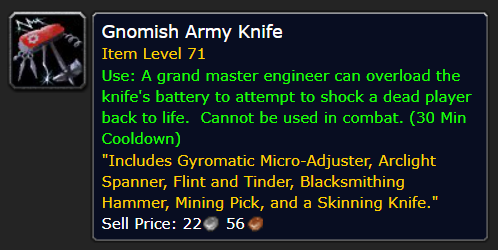 Gnomish Army Knife description