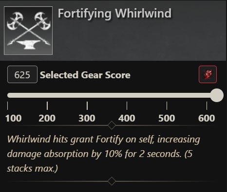 Fortying Whirwind Great Axe Perk