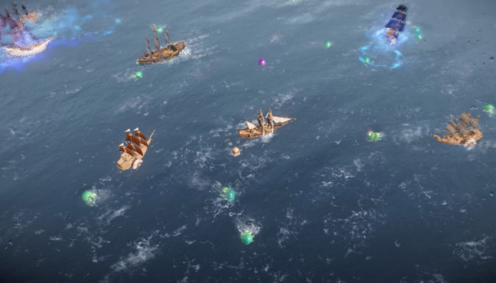 Different ships participating in the Catch Jellyfish quest in Lost Ark