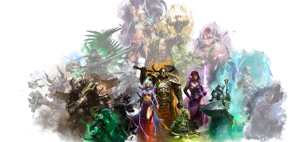 This image shows the artwork of All Classes in Guild Wars 2