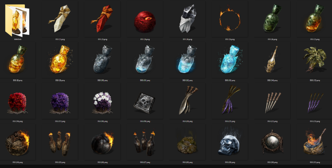 This image shows Dark Souls 3 Items