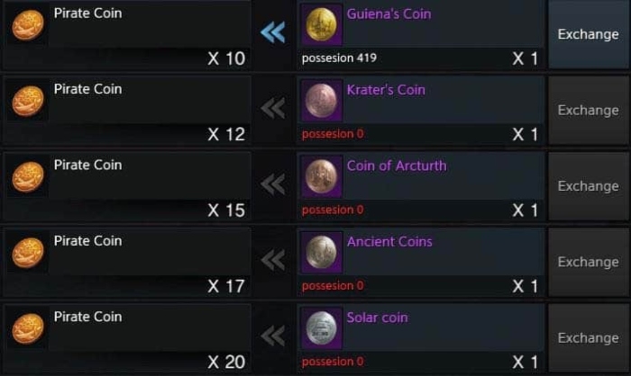 how many pirate coins you can get for other currencies