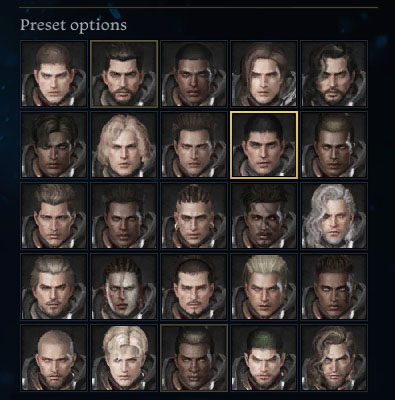 Character's Preset Options in Lost Ark