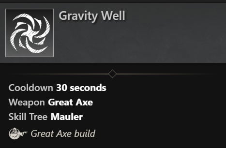 Gravity Well Great Axe Skill