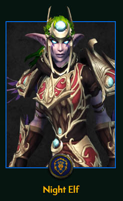 A Night Elf in the official site of World of Warcraft