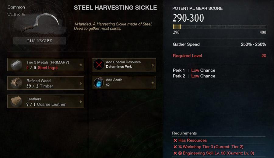 New World Steel Harvesting Sickle