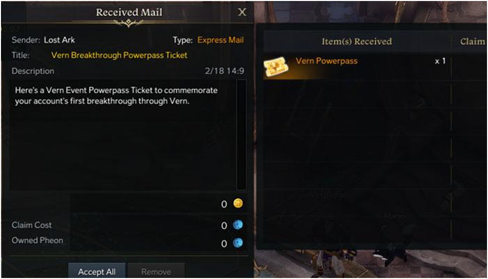 You'll receive the Powerpass via a in-game email in Lost Ark
