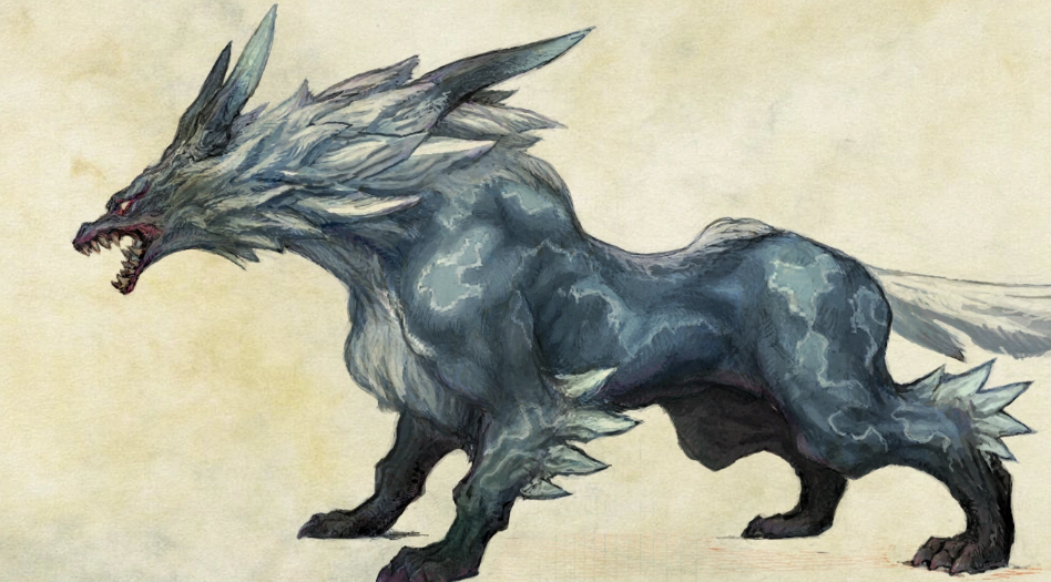This image is an artwork of Fenrir in FFXI