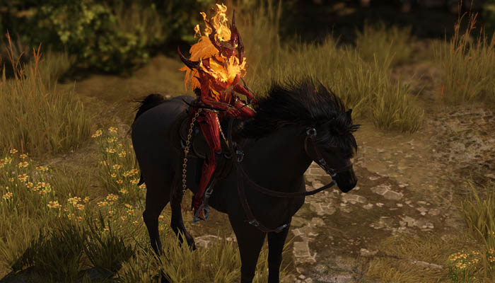 The Loghill Black Horse mount in Lost Ark