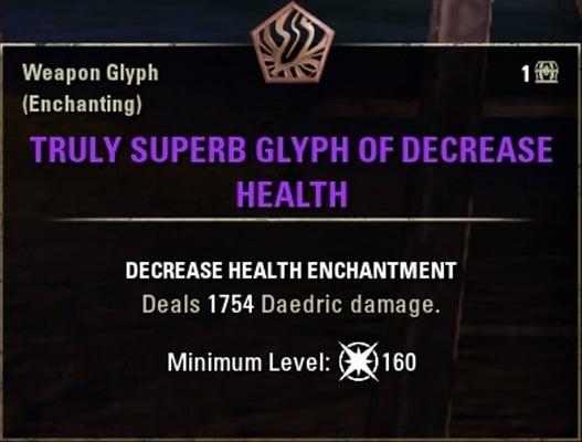 A truly superb glyph of decrease health