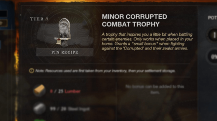Minor Corrupted Combat Trophies