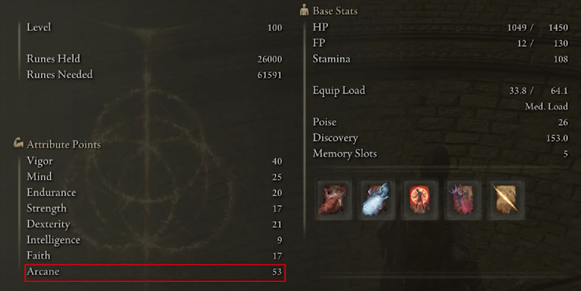 This is the in game Stats and Attribute for Elden Ring Blood Dancer Build