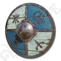 Blue-White Wooden Shield