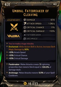 Umbral Fatebreaker of Cleaving (431)