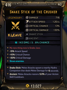 Snake Stick of The Crusher (416)