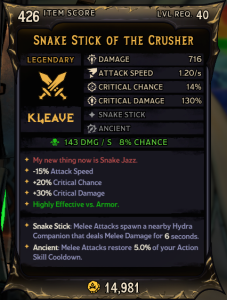 Snake Stick of The Crusher (426)