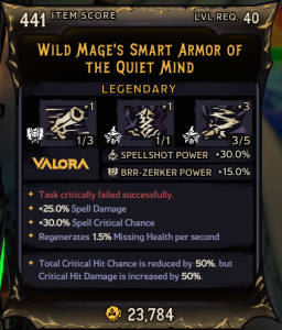Wild Mage's Smart Armor of The Quiet Mind (441)