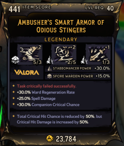 Ambusher's Smart Armor of Odious Stinger (441)