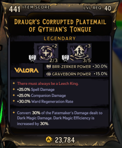 Draugr's Corrupted Platemail of Gythian's Tongue (441)