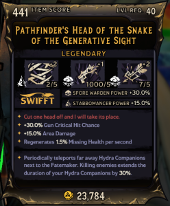Pathfinder's Head of The Snake of The Generative Sight (441)