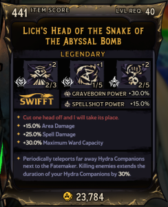 Lich's Head of The Snake of The Abyssal Bomb (441)