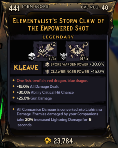 Elementalist's Storm Claw of The Empowered Shot (441)
