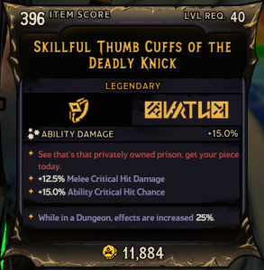 Skillful Thumb Cuffs of The Deadly Knick (396)