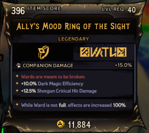 Ally's Mood Ring of The Sight (396)
