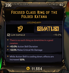 Focused Class Ring of The Folded Katana (396)