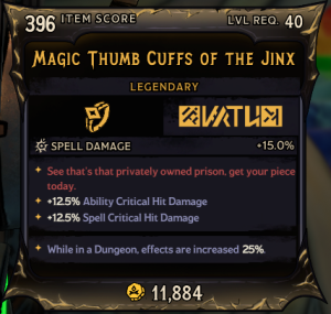 Magic Thumb Cuffs of The Jinx (396)