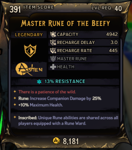 Master Rune of The Beefy (391)