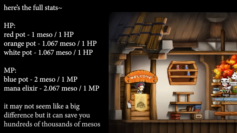 Choose Cost-Effective Potions for Saving Maplestory Artale Mesos