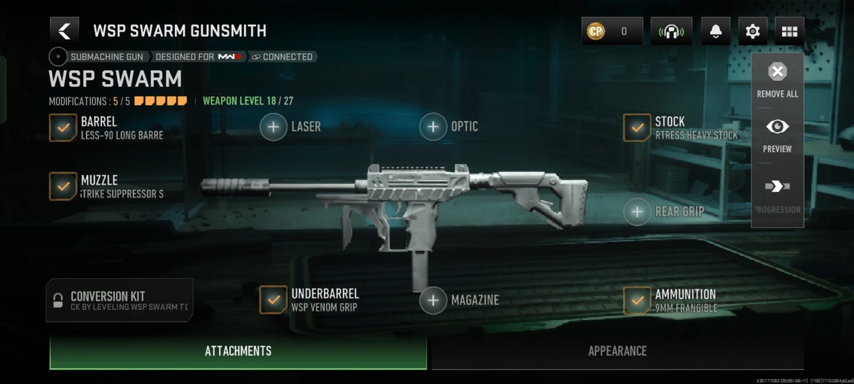 WSP Swarm SMG weapon Unlocked Gunsmith in Warzone Mobile