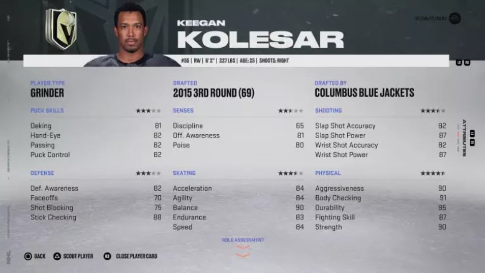 NHL 23 Keegan Kolesar
