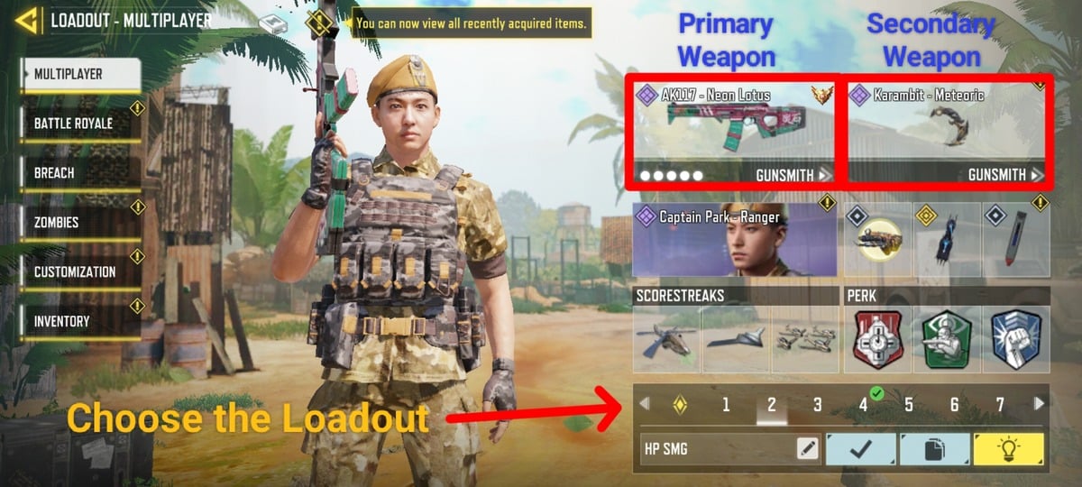 What is Primary and Secondary weapon in COD Mobile