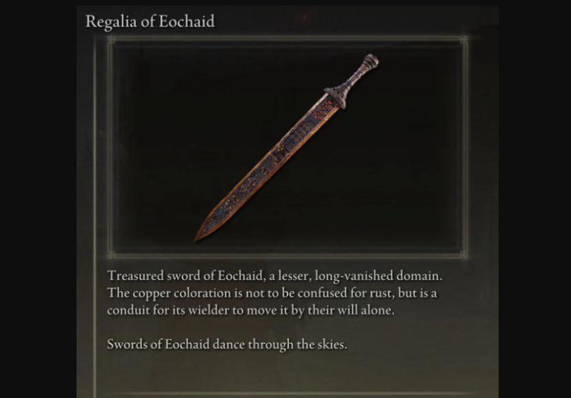 Regalia of Eochaid Elden Ring Arcane Weapon