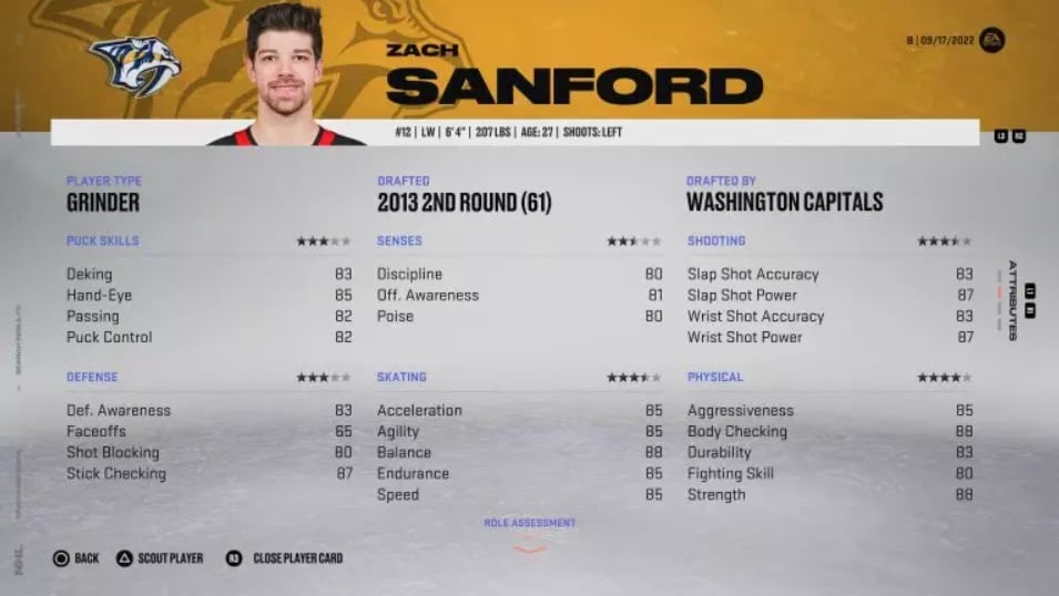 NHL 23 Zach Sanford