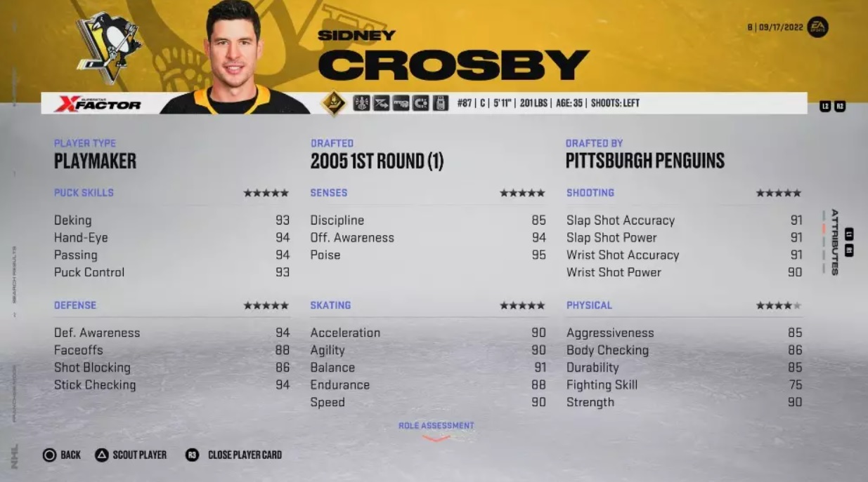 NHL 23 Sidney Crosby