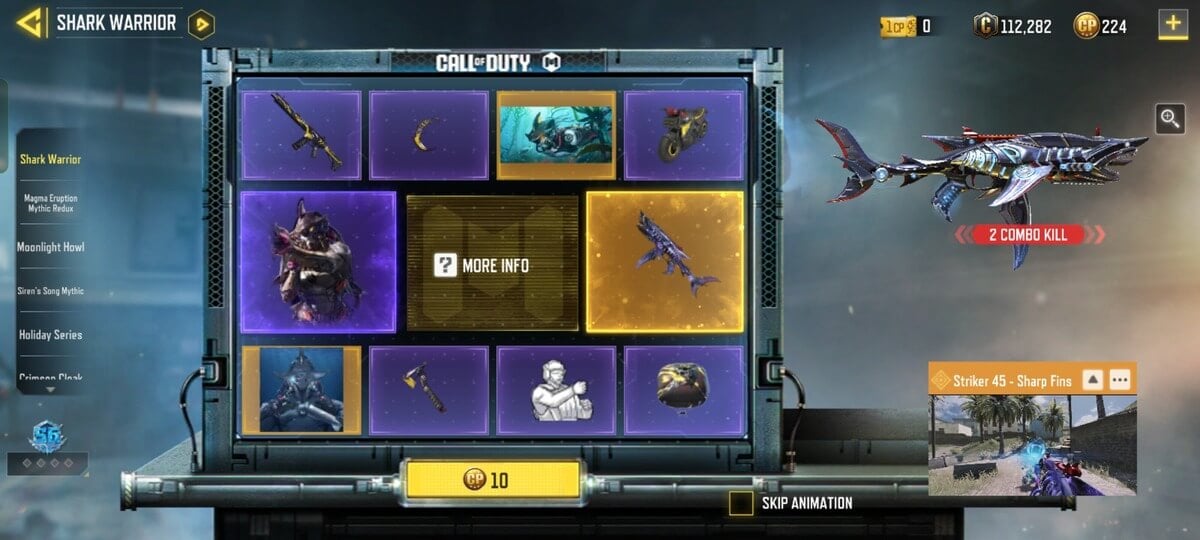 All Items in Shark Warrior Lucky Draw COD Mobile