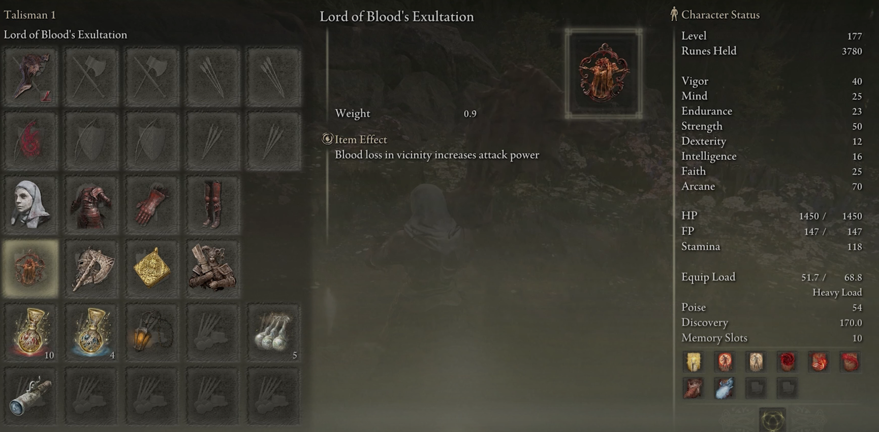Armor and Talismans for Unga Bunga Best Bleed Build for Elden Ring DLC