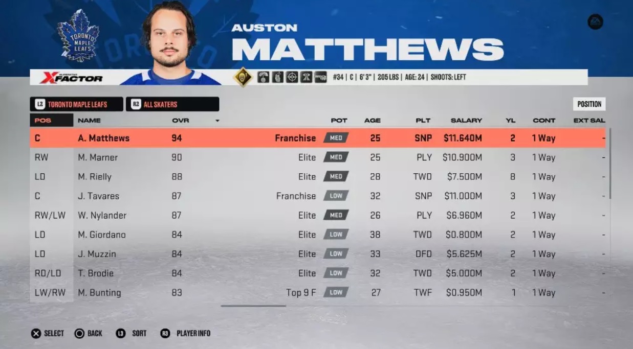 NHL 23 Auston Matthews